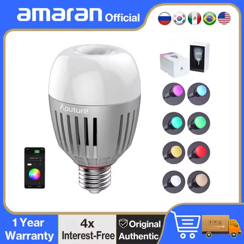 Aputure Accent B7C 7W RGBWW LED Smart Light Bulb 2000k-10000K Adjustable 0-100% Stepless Dimming App