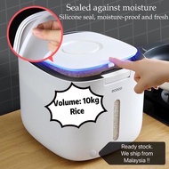 ECOCO 10kg Rubber Seal Airtight Rice storage / Rice container / Rice tank / Kotak simpan beras