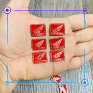 (Red) honda bird wing logo stamp, original product modded to red, pasted on a watch, number plate ma