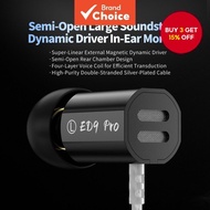 KZ ED9 PRO Zinc Alloy Metal Earphones Semi-Open Large Soundstage Dynamic Driver HIFI Bass Music Head