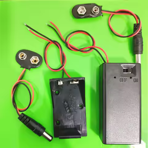 9V 6F22 Battery Buckle Type T/I Button Holder Box Cable Connector Switch Round Power Plug For DC Ard