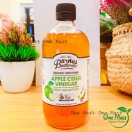 Giấm táo hữu cơ (có giấm cái) Barners Naturals - Apple Cider Vinegar