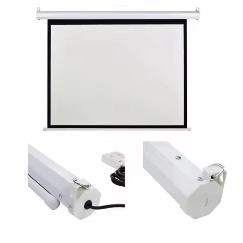 Newest 120" Inch 16:9 Motorized Screen Matte White for DLP LCD Home Cinema Projector Beam Projection