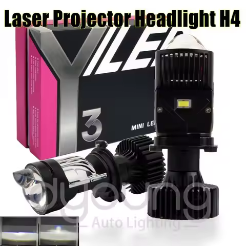 Y3 PRO H4 Laser Light Y6 Car Led Headlight Projector H4 Lens Mini Bulbs Bi-LED Laser Bulb 150W 40000