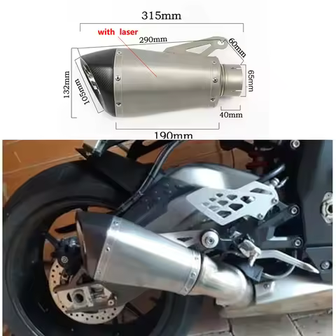 51mm 60mm 65mm 60mm 65mm Slip-on Motorcycle Exhaust Muffler Escape Moto Removable DB Killer Laser fo