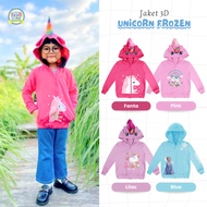 3D Unicorn Frozen Cabydut Girls Jacket