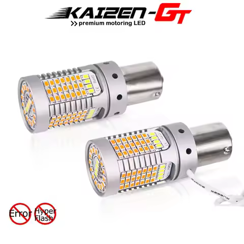 No Hyper Flash Switchback White / Amber LED BAU15S 7507 21W BA15S 1156 Bulbs For Daytime Running Lig