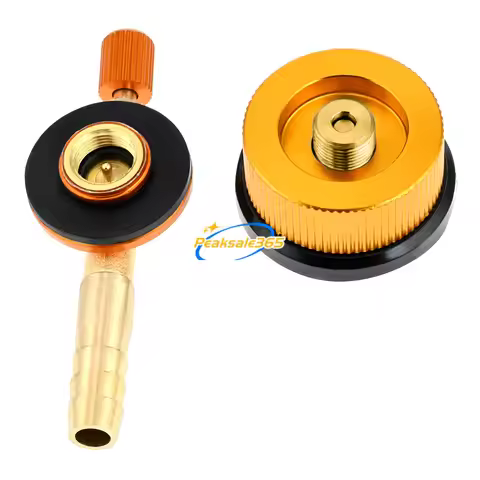 Valve Caps Camping Gas Refill Adapter Kit Canister Refill Convertor with Nozzle Type & EN417 Lindal 