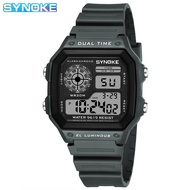 SYNOKE Men's Watch Fashion Waterproof Luminous Color LED Digital Electronic Sports Watch