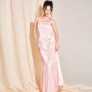 INTO.EIGHT fishtail cross strap silk Dress designed (Celeste Dress)