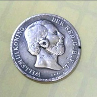 Koin perak 1 gulden tahun 1863