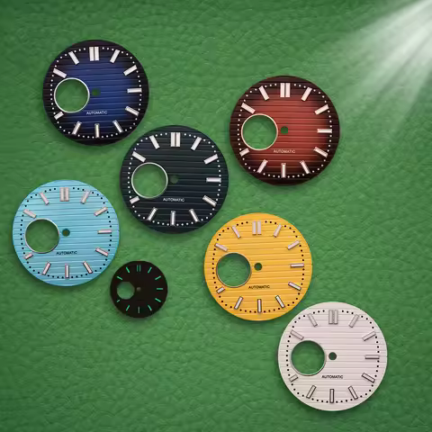 30.5mm S Logo N/autilus black Dial Gradient dial Green Luminous Suitable for NH38 Movement Watch Mod