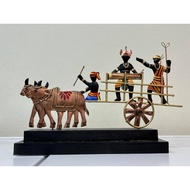 Adivasi Couples in Bullock Cart Wrought Iron  Show Piece / Table Top Home Decor (  11 x 11 Inch )