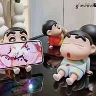 GLOWHIVE​ Creative Phone Holder, Crayon Shin-Chan Figure PVC Doll Mobile Phone Stand, Shin-chan Acti