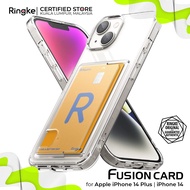 RINGKE® FUSION CARD Wallet Compatible iPhone 14 Plus/ 14 Transparent Hard Back with Built-in Slim Ca