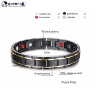 QUENNA Hot Sale Luxury Fashion Health Energy Bracelet Men Stainless Steel Bio Magnetic Anti-fatigue 
