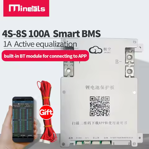 Jikong BMS 4S 5S 6S 7S 8S 100A SMART Active Equalizing BMS Bluetooth APP Active Balance