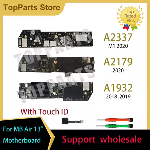 Tested A2337 Motherboard With Touch id for Macbook Air Rieina 13" Logic Board M1 8G 16GB ssd 256GB 5
