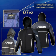 FOXDRY 07 v2 Premium Double Layer Waterproof Raincoat Set With Hoodie Baju Hujan Kalis Air Head Cove
