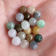 F0907F1 Three-Color Jade Loose Beads, 4.0mm+,/20 Pcs Random Shipping