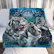 Tiger and White Tiger Patterns Blanket Animals Flannel Blanket Cosy Lazy Couch Cover Blanket Super S
