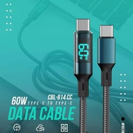 TECNIX CBL-814-CC Data Cable C To C 60W LED Indicator Watt Power Delivery Nylon Black Length 1 M