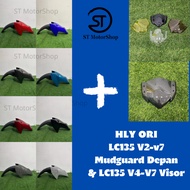 HLY Ori Mudguard YAMAHA LC135 V2 V3 V4 V5 V6 V7Mudguard Depan Front Fender & LC135 V4-V7 Visor