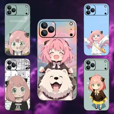 S-Spy X Family Anya Forger Phone Case For iPhone 17,16,15,14,13,12,Pro,Max,Plus,E,SE4,Air,Mini Black