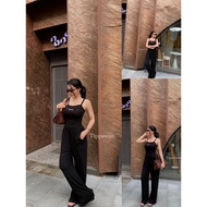 TIPPAWAN TPW 40646 Set Popular Spaghetti Strap Top With Embroidered Chest With Casual Long Pants Wor
