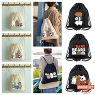 We Bare Bears Bag Canvas Backpack Student Drawstring Bag Shopping Bag Cartoon Bag Birthday Gift