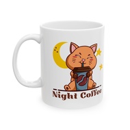 Colorful Depiction Night Coffee Kitty Mug CF Ceramic Mug 11Oz