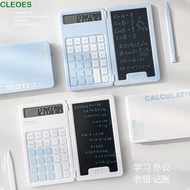 CLEOES Foldable Calculator, Practical Portable Mini Finance Calculator, Useful LCD Notepad Battery O