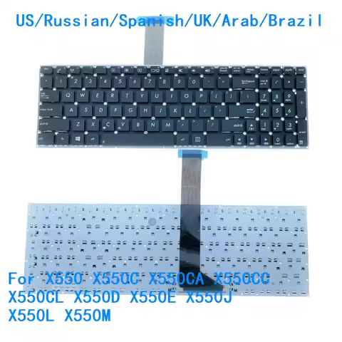 New US Russian Spanish UK Arab Brazil Language Keyboard For ASUS X550 X550C X550CA X550CC X550CL X55