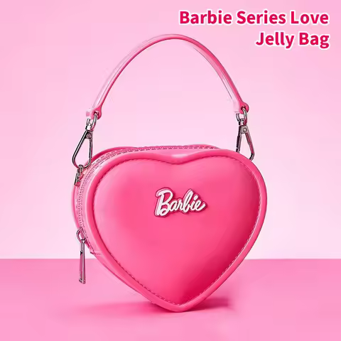 Barbie Jelly Bag Cute Heart Shape Mini Handbag PVC Kawaii Y2K Style Waterproof Pink Coin Purse Summe