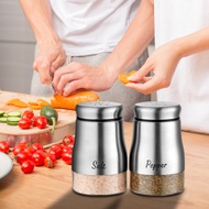   Wide Mouth Spice Bottle Refillable Spice Container 120ml Stainless Steel Salt Pepper Shaker Set Refillable Glass Spice Bottle for Kitchen Capacity Condiment Dispenser