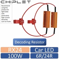 2Pcs Decoder RX24 Decoding Resistor 100W 6RJ 24RJ Car LED Anti-stroboscopic Resistance 6R 8R 10R Com