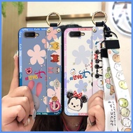 Cartoon Silicone Phone Case For OPPO K1/AX7 Pro/R17 NEO/R15X/Reno A Kickstand Fashion Design ring Waterproof Lanyard