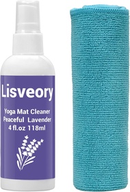 Yoga Mat Cleaner Spray (Peaceful Lavender) No Slippery Residue Add Organic Essential Oils Safe Deep