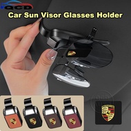 Porsche Universal Car Sun Visor Glasses Holder Multifunctional Leather Sunglasses Clip For Porsche C