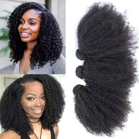Afro Kinky Curly Human Hair Bundles 12A Hair Bundles 100% Unprocessed Brazilian Virgin Human Hair Cu