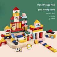 Children Building Blocks Wood Assembled Early Education Intelligence