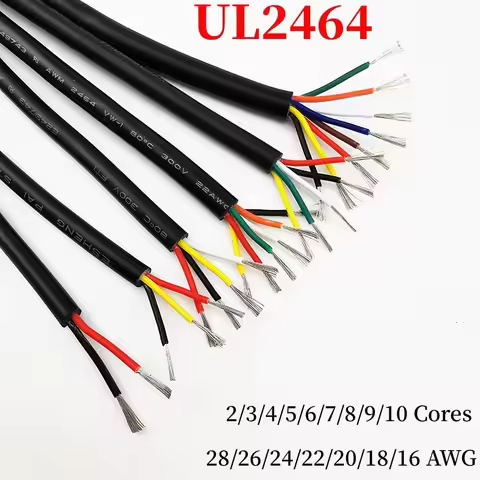 1M UL2464 Sheathed Wire Cable 28 26 24 22 20 18 16AWG Copper Signal Cable 2 3 4 5 6 7 8 9 10 Cores E
