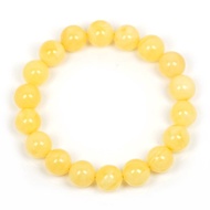 【正佳珠寶】蜜蠟琥珀 頂級白金滿蜜 10mm 蜜蠟手珠