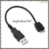 [L W H Y] 9 Pin Male Motherboard USB Cable, 9 Pin USB Header to USB 2.0 Type A Male Cord