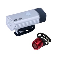 ไฟหน้าจักรยาน Machfally 180Lumens (USB) + ไฟท้ายจักรยานLED 3โหมด