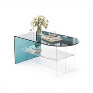 Acrylic Coffee Table Modern Irregular Center Table for Living Room Minimalist Design Clear Small Spa
