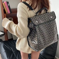 Goyard goyard Dog Teeth Print Square Backpack Backpack Retro Style Stackable Computer Bag Men Women 