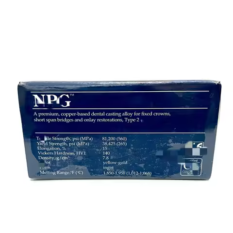 One Box AalbaDent NPG Alloy Gold Color Dental Metal Golden Tooth For Ceramics Restorations