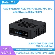 SZ BOX TOPC Mini PC AMD AI7 Pro 360 AI9 365 AI9 HX370 Radeon 880M 890M 2*DDR5 2*M.2 2280 NVME WIFI6E