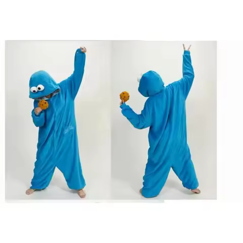 New 2025 Adult Cookie Monster pajamas sleepwear pyjamas unisex onesie eqs9X